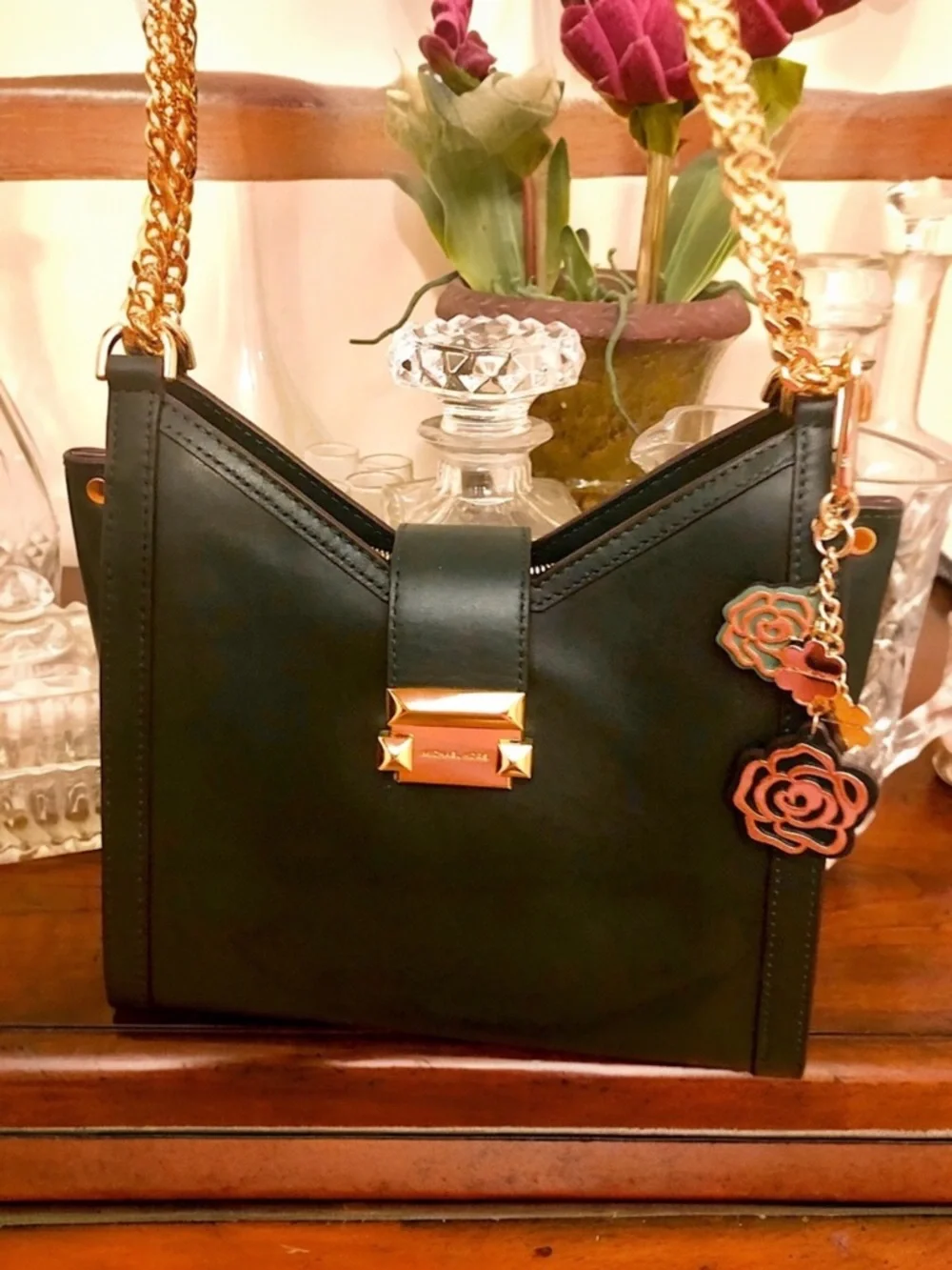 Michael Kors Bag Whitney Small Chain Leather Shoulder Tote NWT - Picture 1 of 9